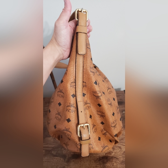 MCM Visetos Cognac Hobo Bag - Picture 8 of 12